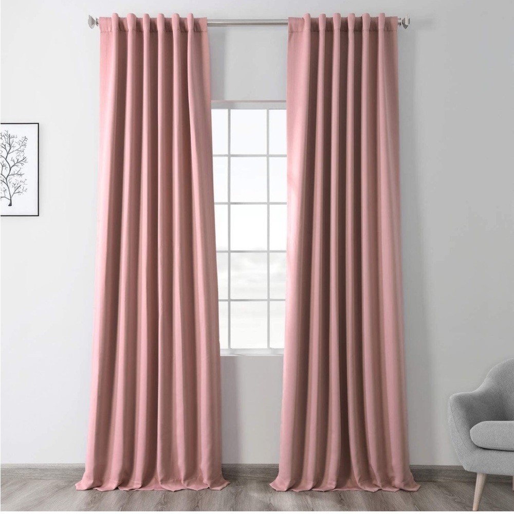 1 panel Pink Fresco Blush Drapes Curtain For Room Darkening Room Decor 50 X 96